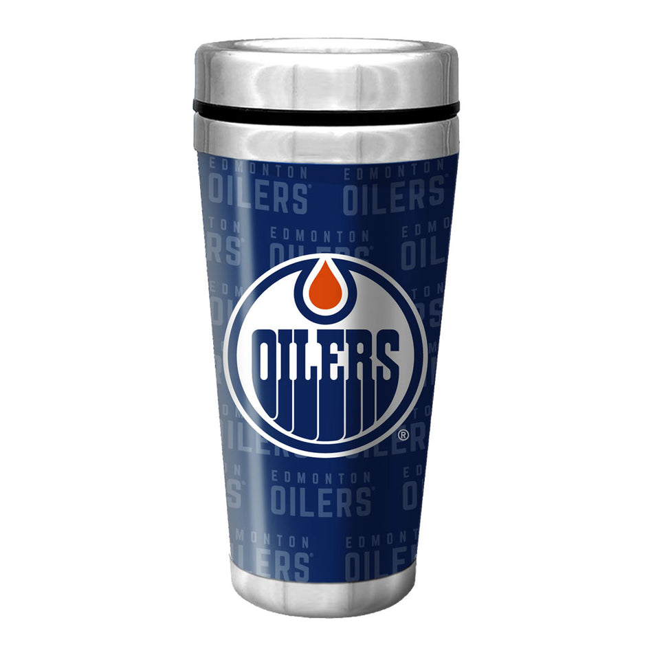 Edmonton Oilers Travel Mug - 16 oz Full Wrap Wallpaper