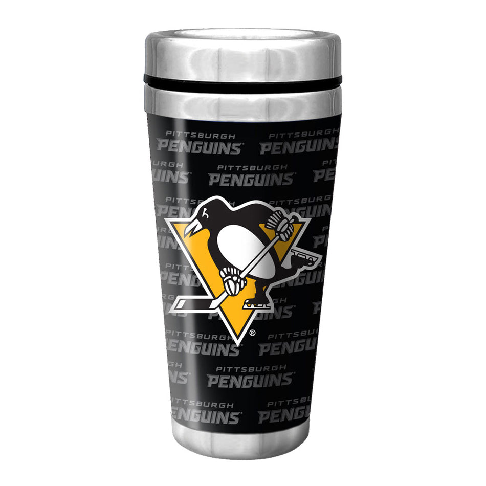 Pittsburgh Penguins Travel Mug - 16 oz Full Wrap Wallpaper