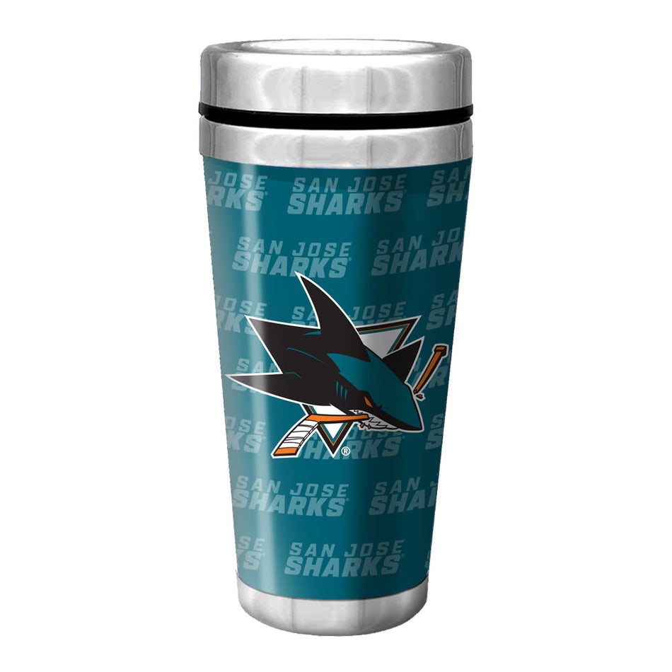 San Jose Sharks 16oz. Full Wrap Wallpaper Travel Mug