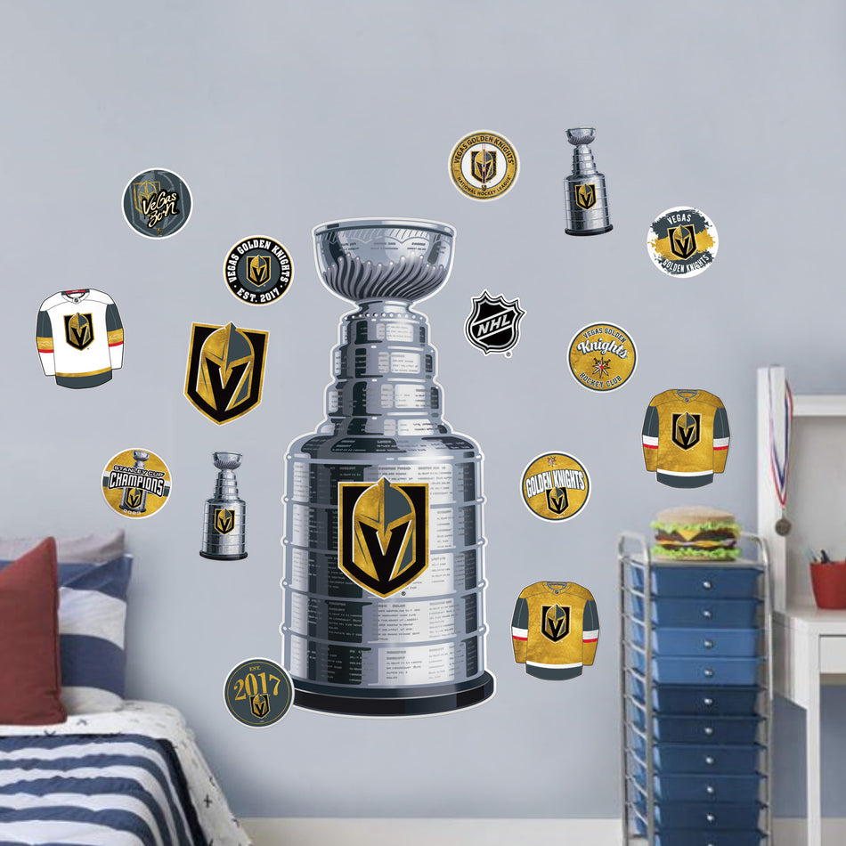 Vegas Golden Knights Repositionable Wall Decal Set - STANLEY CUP
