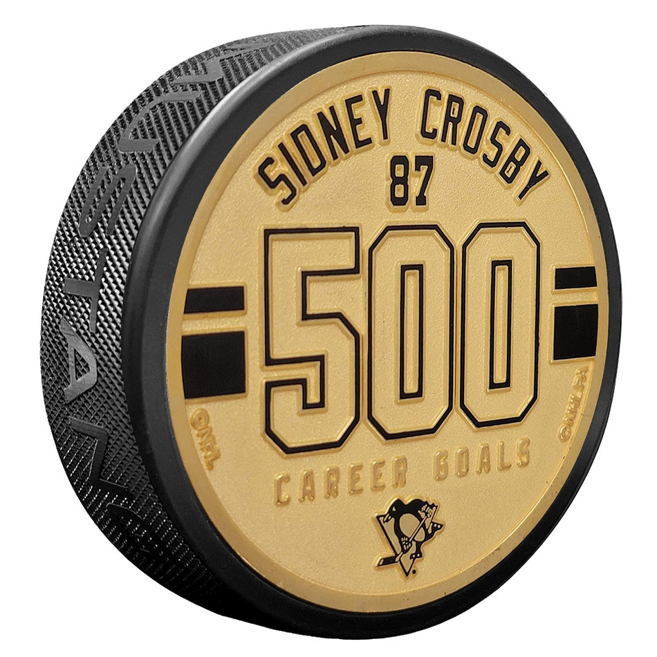 Sidney Crosby Milestone 500th Goal Medallion Puck