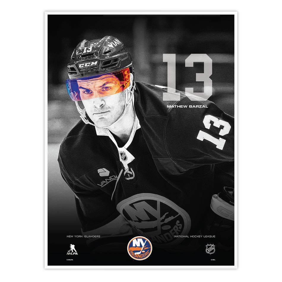 #13 Barzal | Neon Visor 12" x 16" Print
