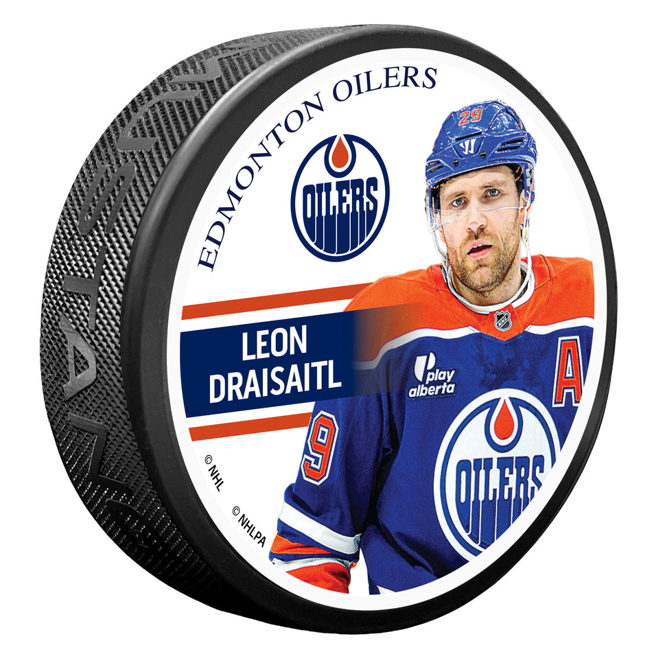 Leon Draisaitl Puck -  Portrait Series