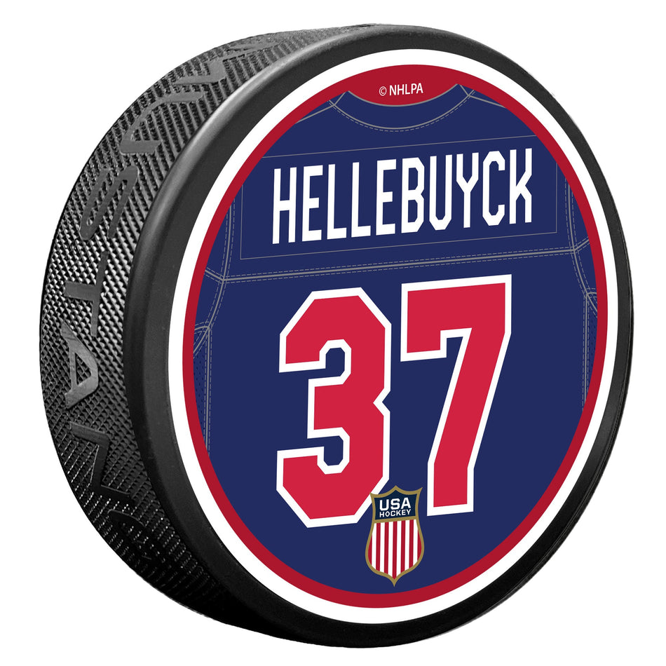 Team USA Player Puck | Hellebuyck