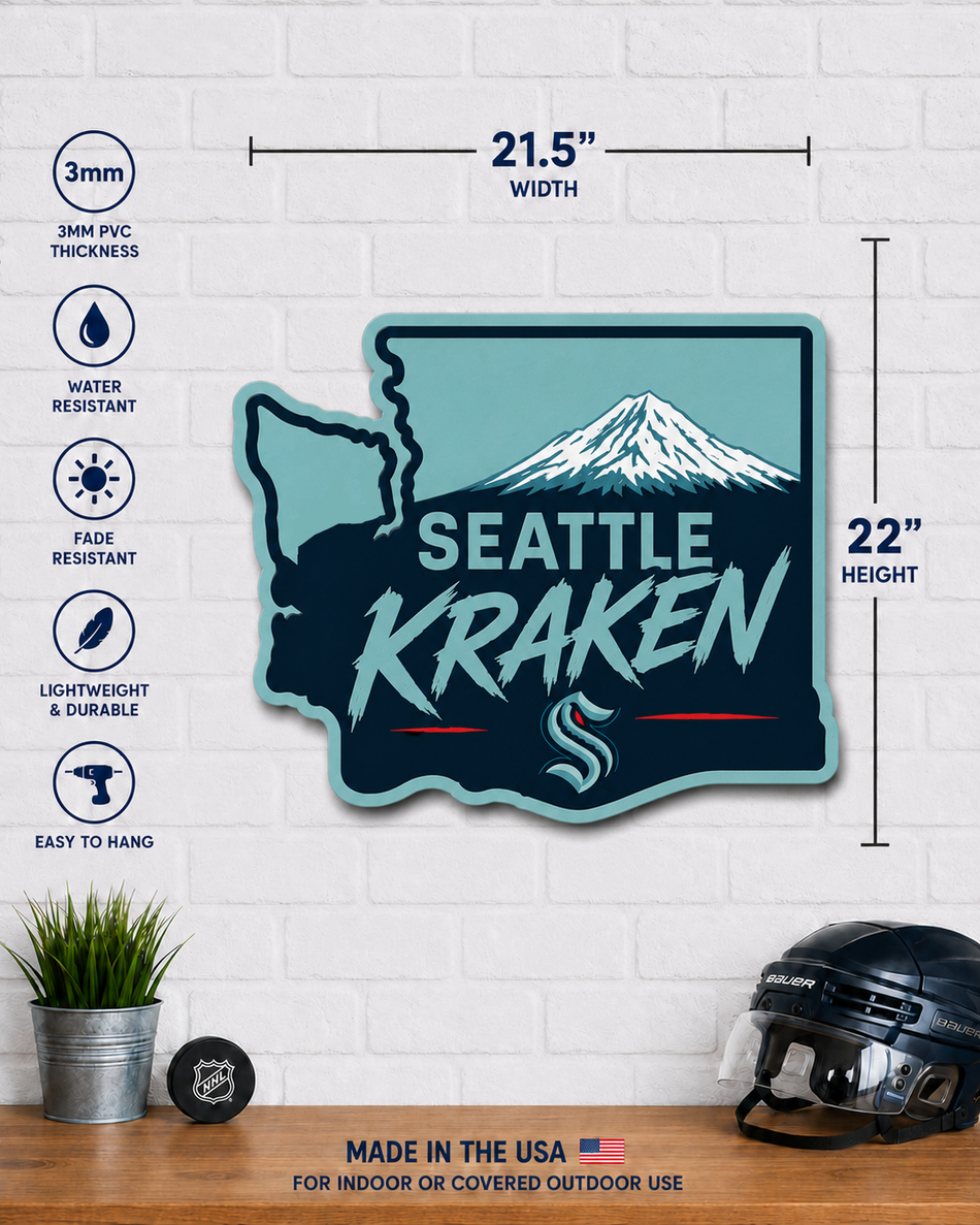 Seattle Kraken | 22" State Wall Sign