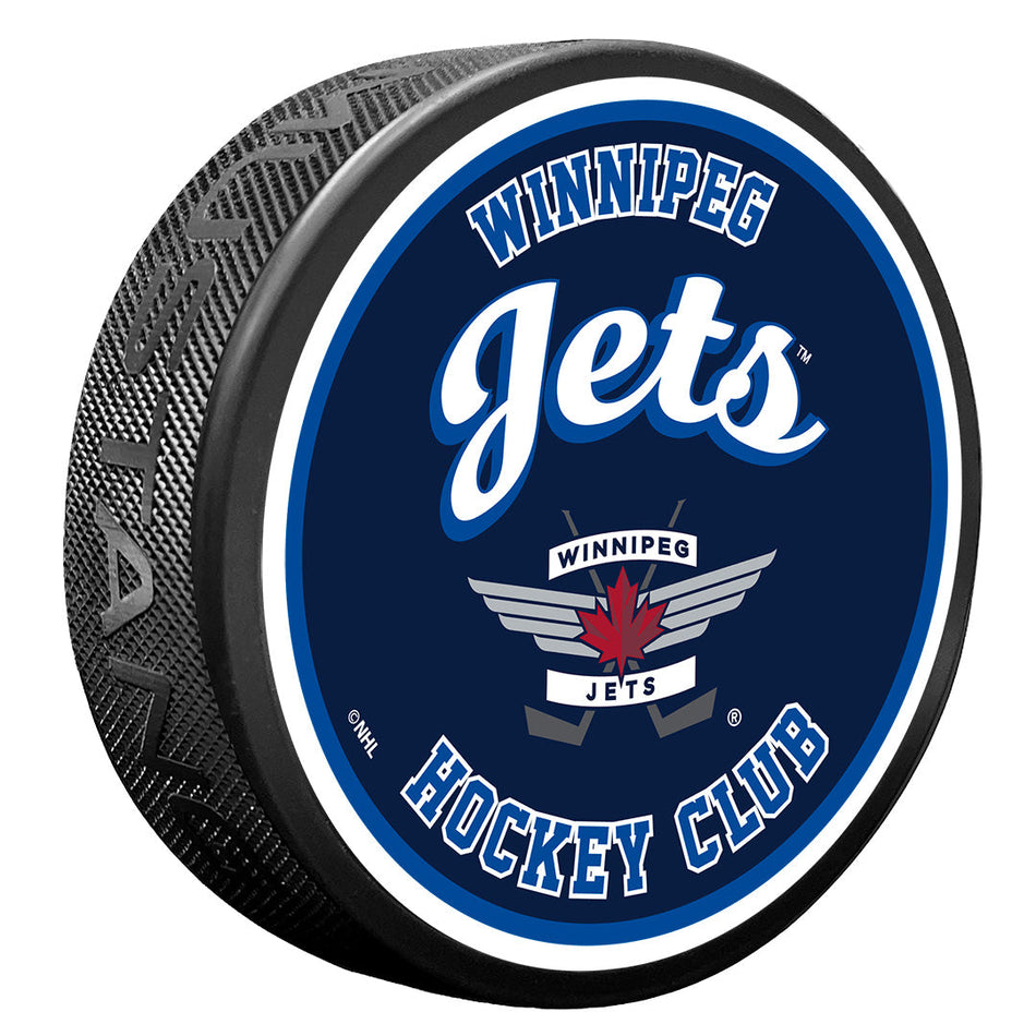 Winnipeg Jets Puck | Retro Script