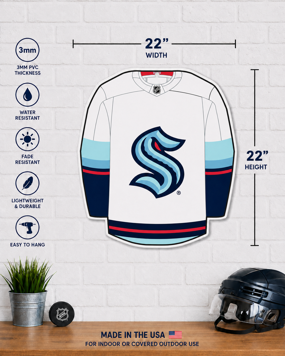 Seattle Kraken | 22" Away Jersey Wall Sign