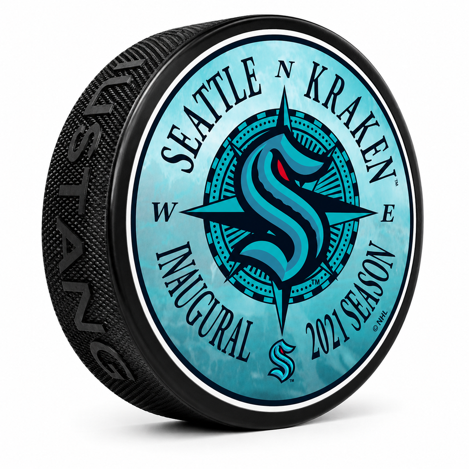 Seattle Kraken Nautical Compass Puck