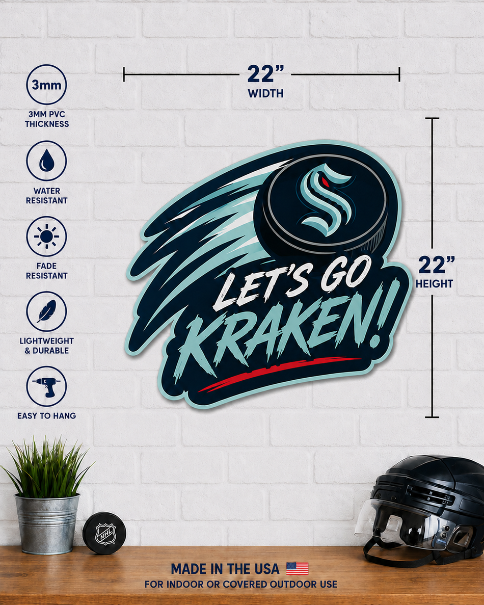 Seattle Kraken | 22" Lets Go Wall Sign