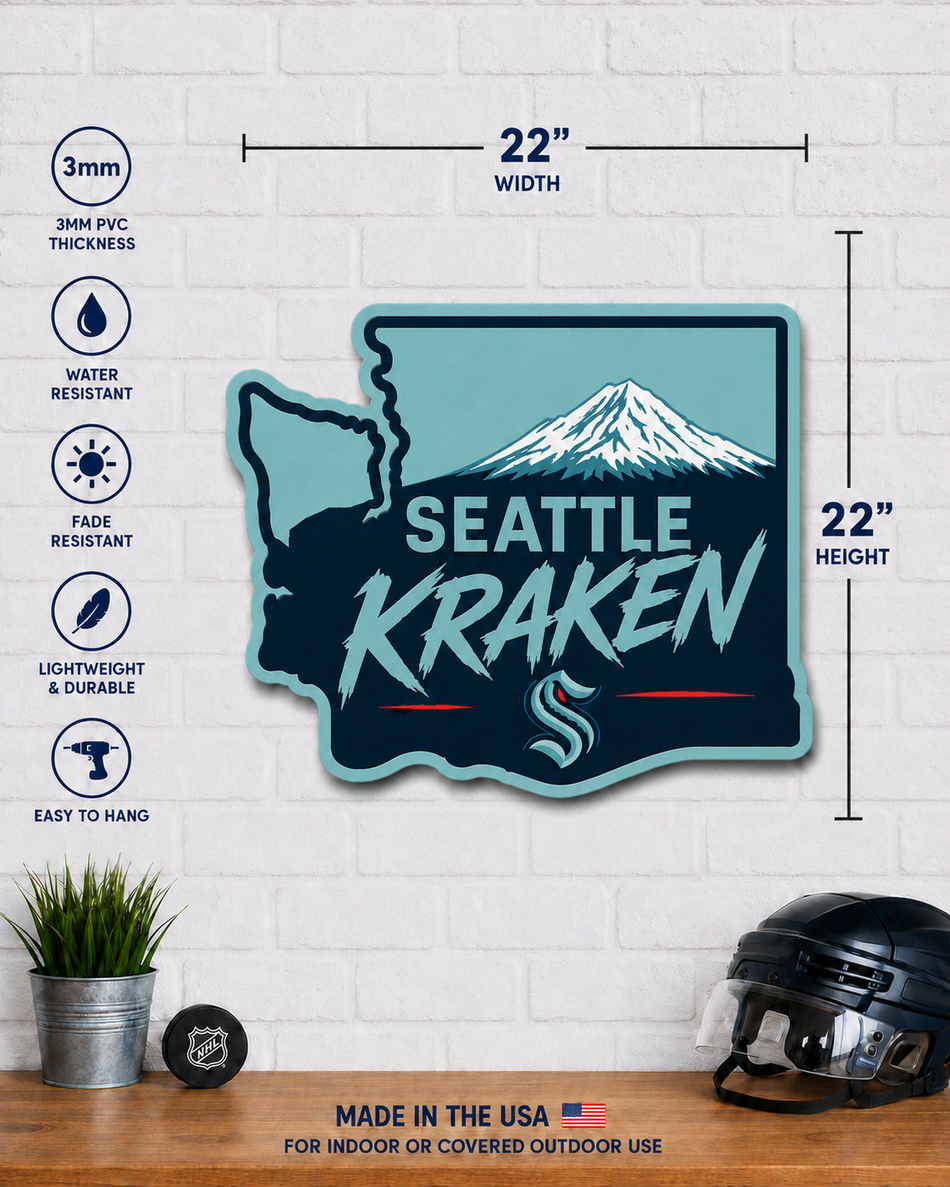Seattle Kraken | 22" State Wall Sign