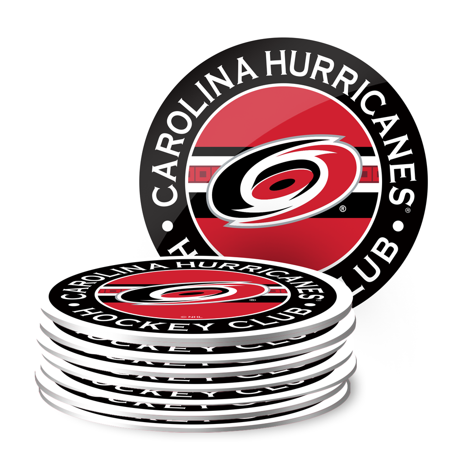Carolina Hurricanes 8pk Coaster Stripe Design Set