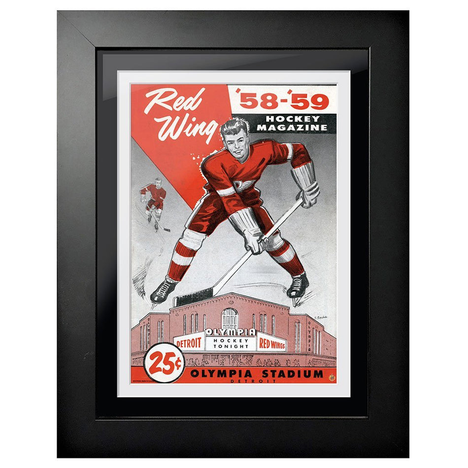 Detroit Red Wings Program Cover - Red Wing Magazine Olympia Stadium Player Rink