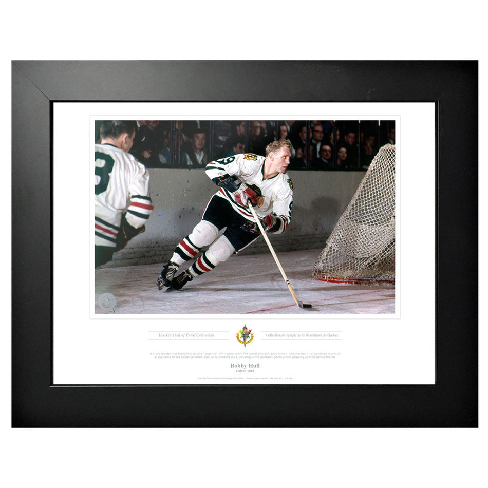 Chicago Blackhawks Memorabilia - 1983 Bobby Hull Black & White Classic - 12" x 16" Frame