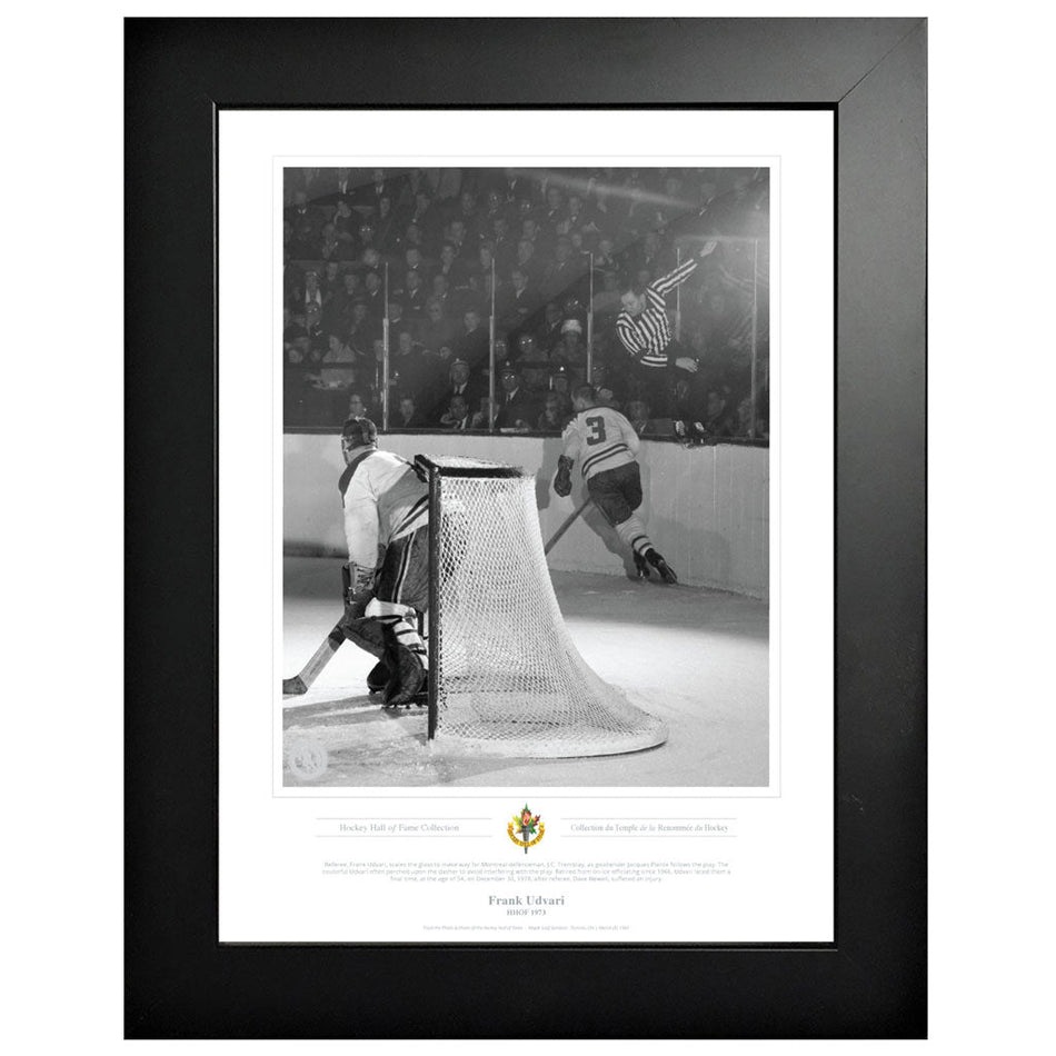 Montreal Canadiens Memorabilia - Referee Frank Udvari x Black & White Classic - 12" x 16" Frame