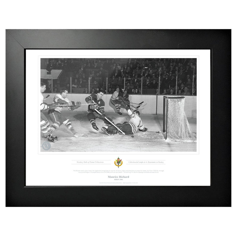 Montreal Canadiens Memorabilia - 1961 Maurice "Rocket" Richard x Black & White Classic - 12" x 16" Frame
