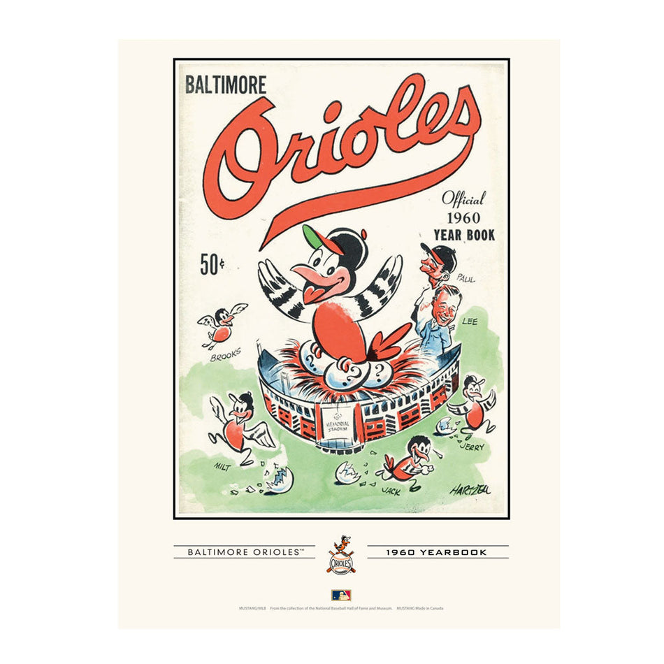 Baltimore Orioles 1960 Year Book Replica 12x16 Program Cover- Print