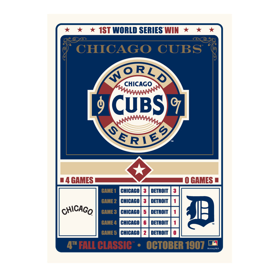 Chicago Cubs 12x16 Print Fall Classic Match Up 1907