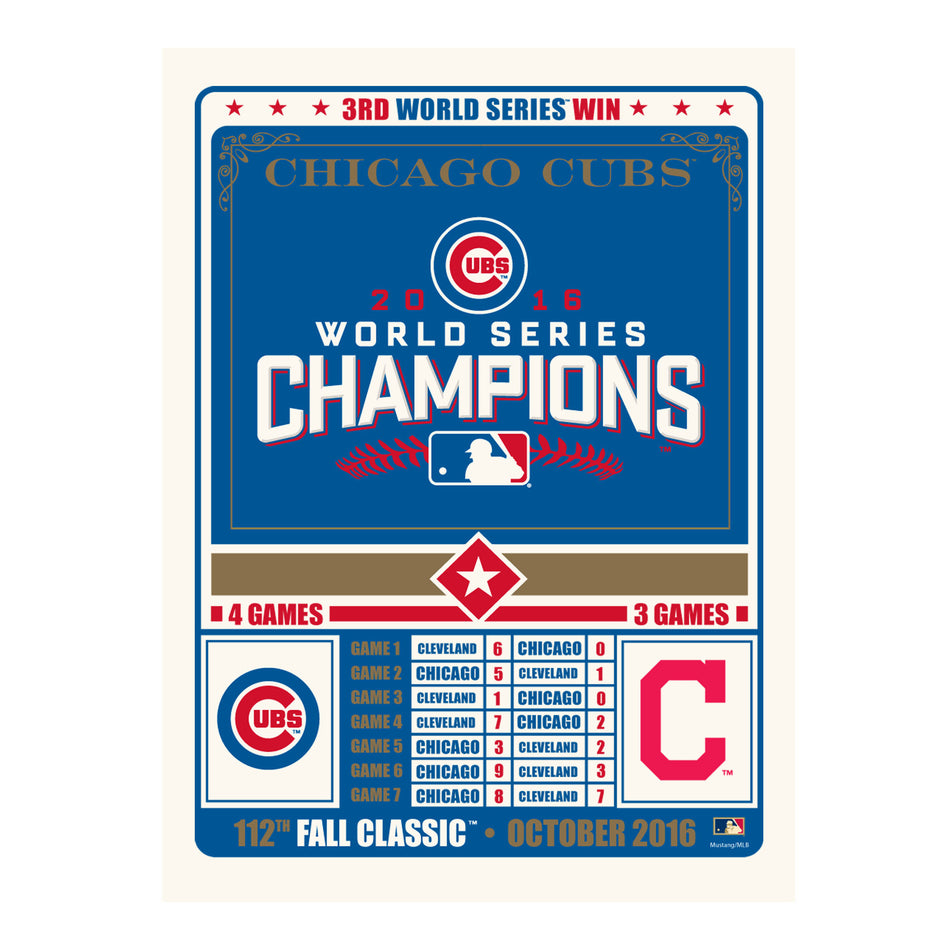 Chicago Cubs 12x16 Print Fall Classic Match Up 2016