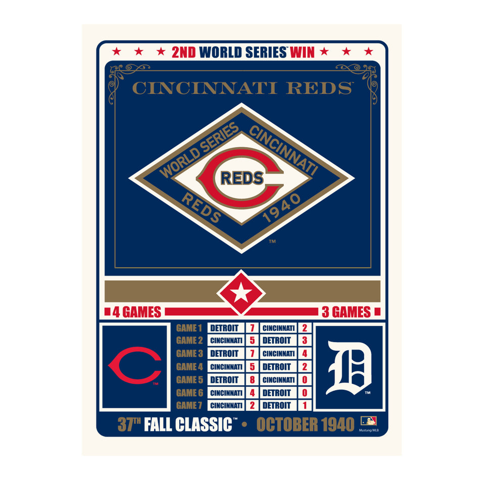 Cincinnati Reds 12x16 Print Fall Classic Match Up 1940