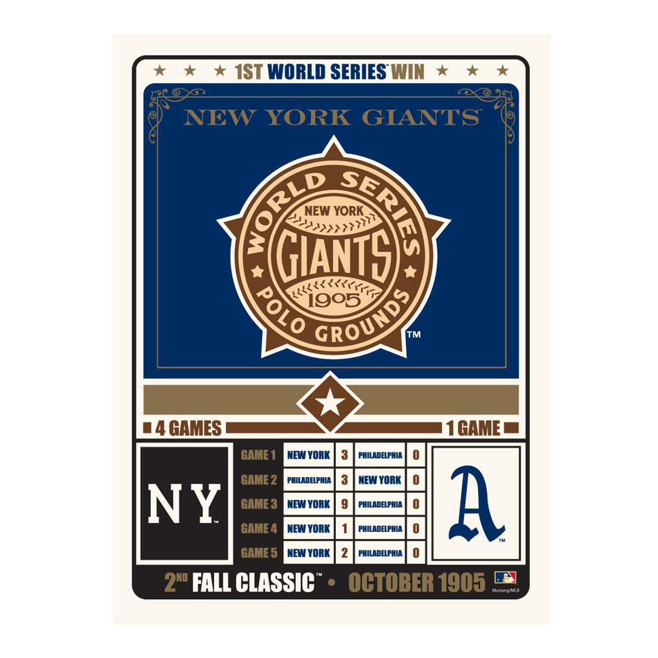 New York Giants 12x16 Print Fall Classic Match Up 1905
