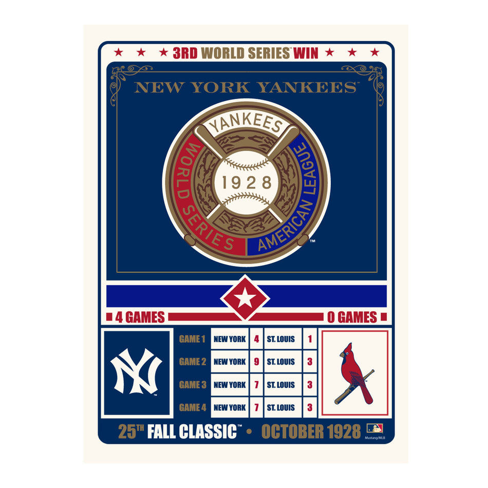 New York Yankees 12x16 Print Fall Classic Match Up 1928