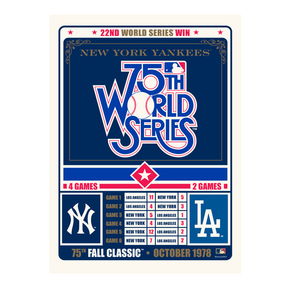 New York Yankees 12x16 Print Fall Classic Match Up 1978
