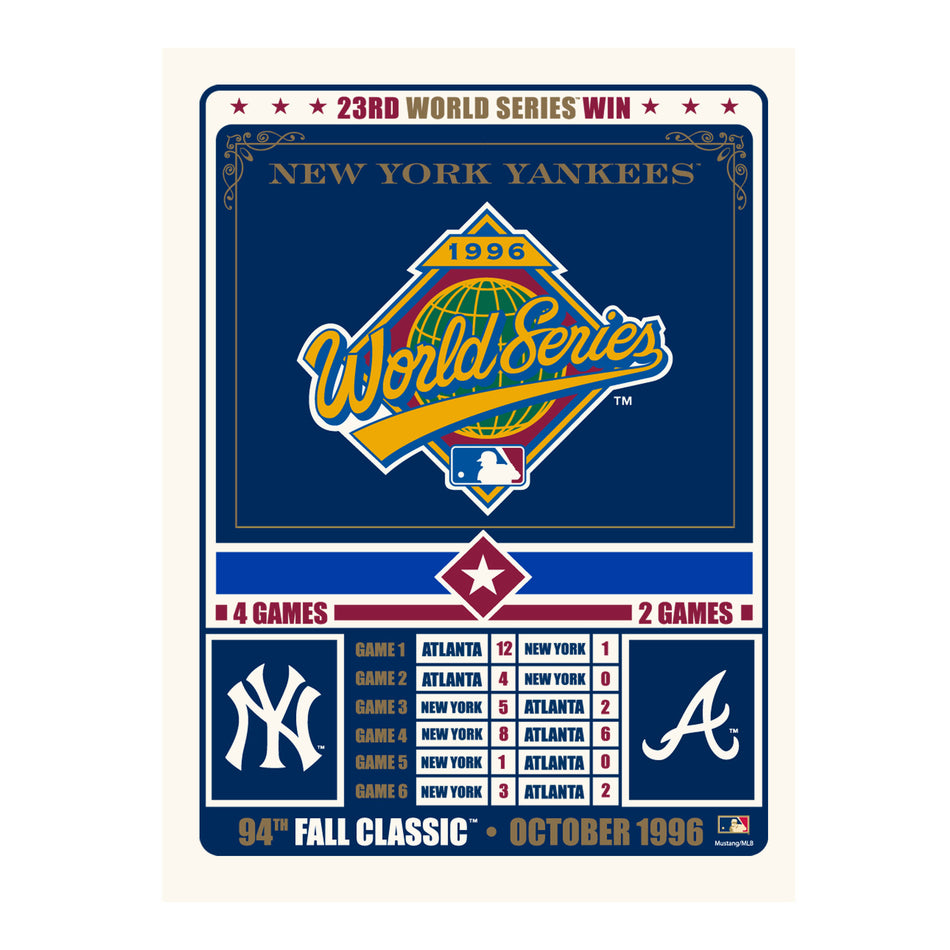 New York Yankees 12x16 Print Fall Classic Match Up 1996