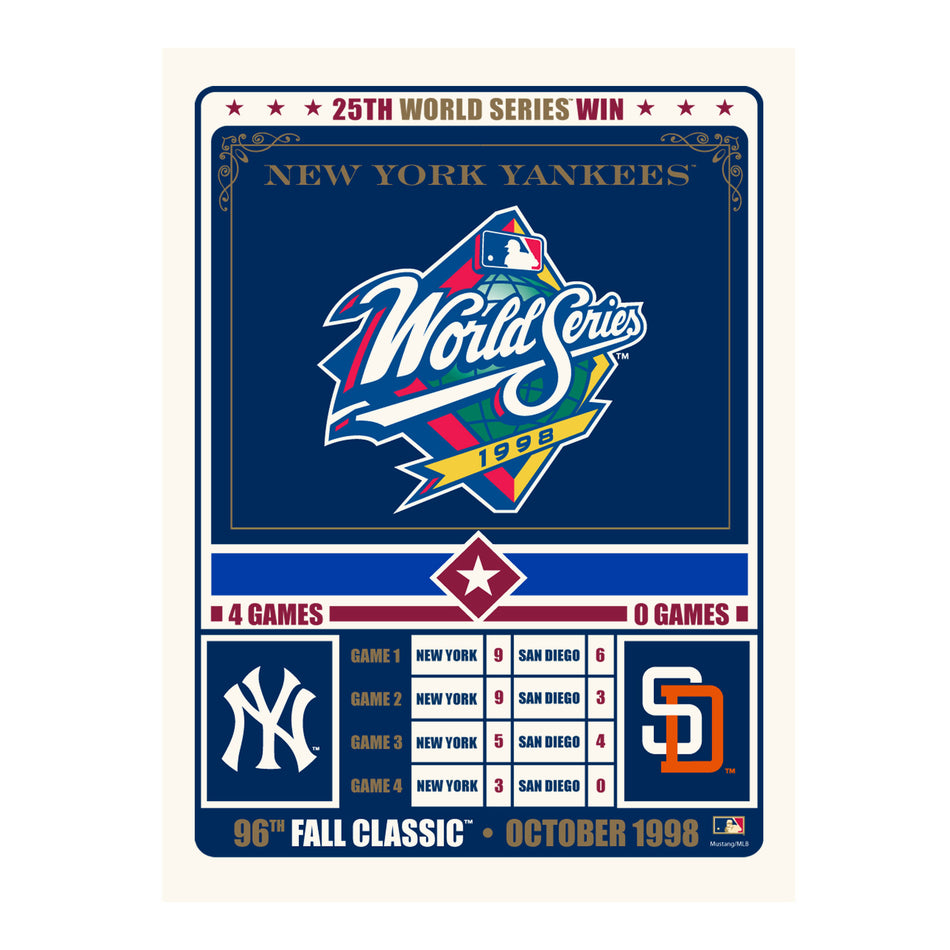 New York Yankees 12x16 Print Fall Classic Match Up 1998