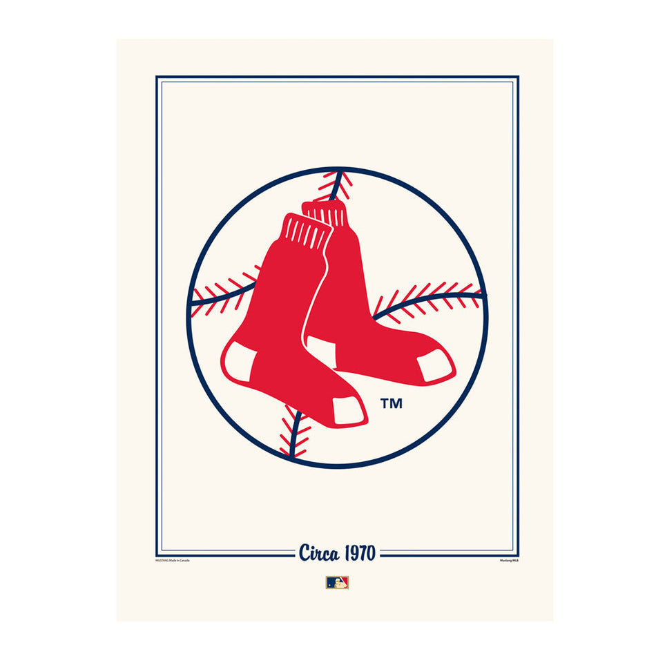 Boston Red Sox  12x16 Cooperstown Logos to History Print- 1970