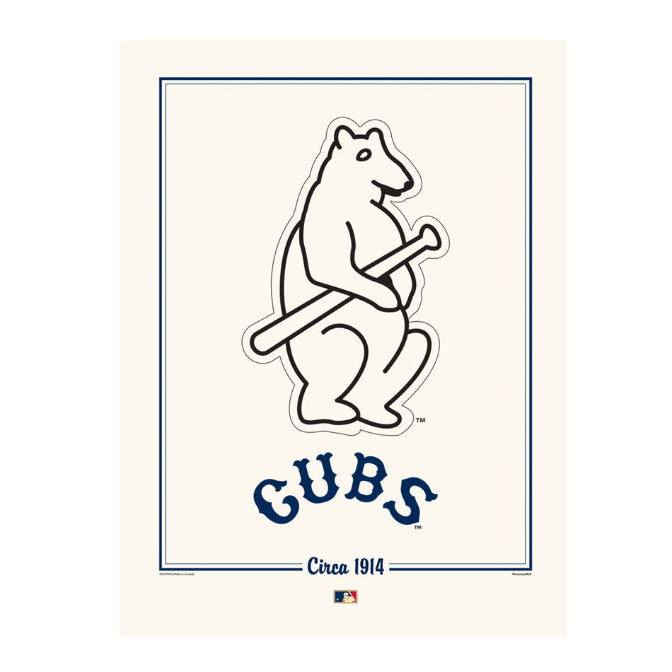 Chicago Cubs 12x16 Cooperstown Logos to History Print- 1914