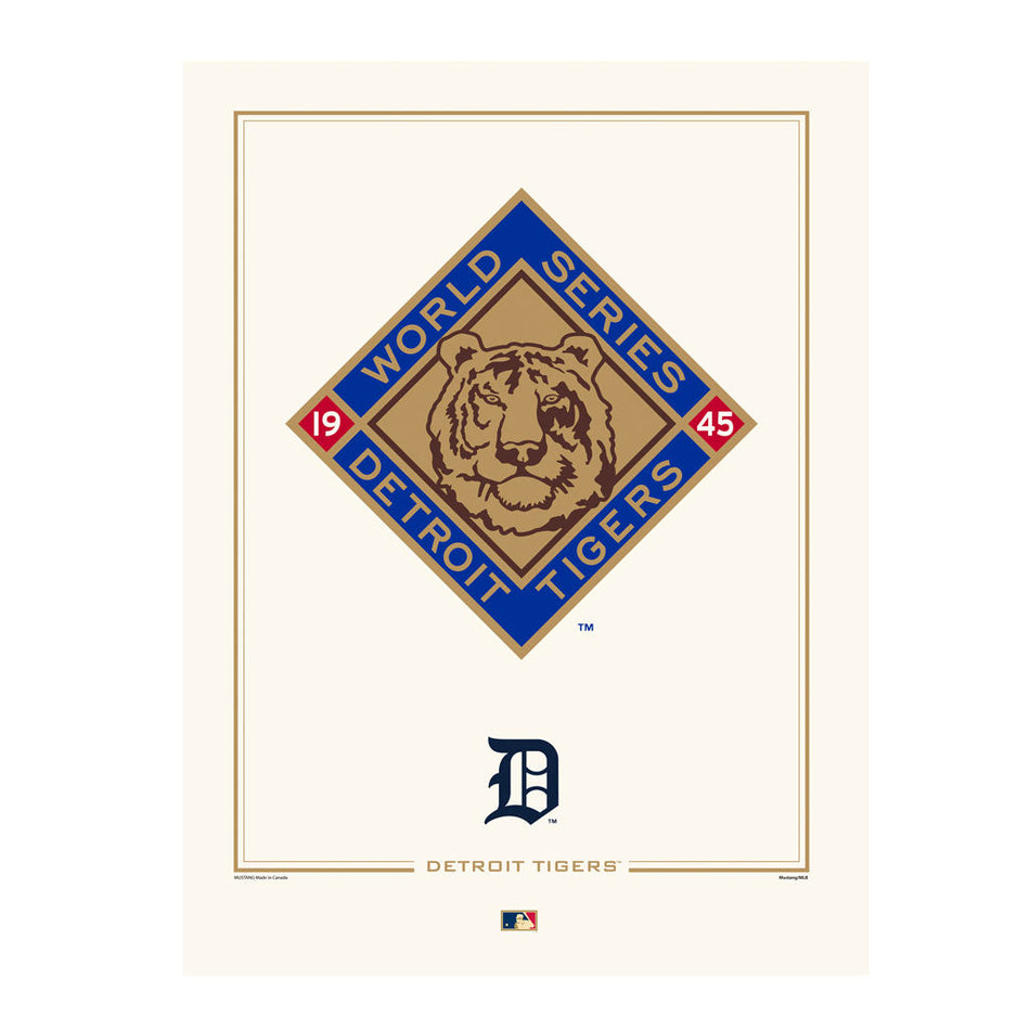 Detroit Tigers 1945 World Series Logos to History 12x16 Print