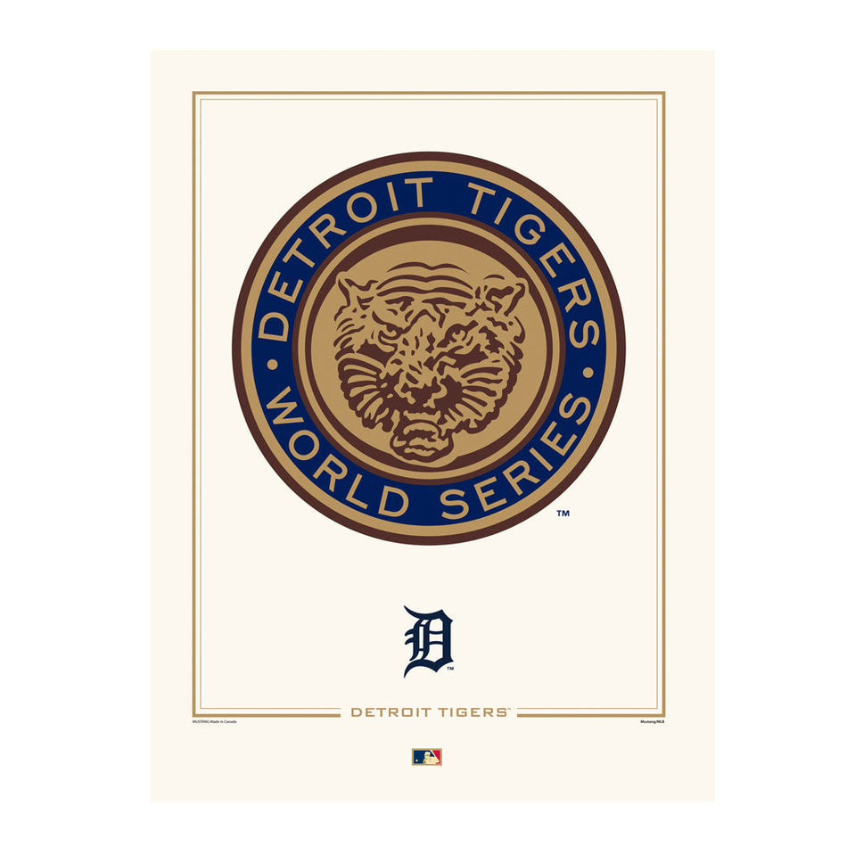 Detroit Tigers 1968 World Series Logos to History 12x16 Print