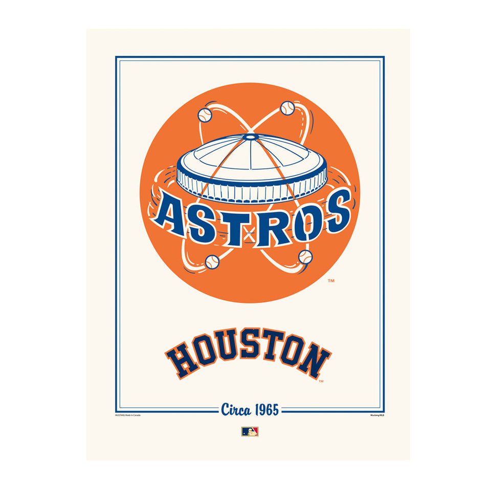 Houston Astros  12x16 Cooperstown Logos to History Print- 1965