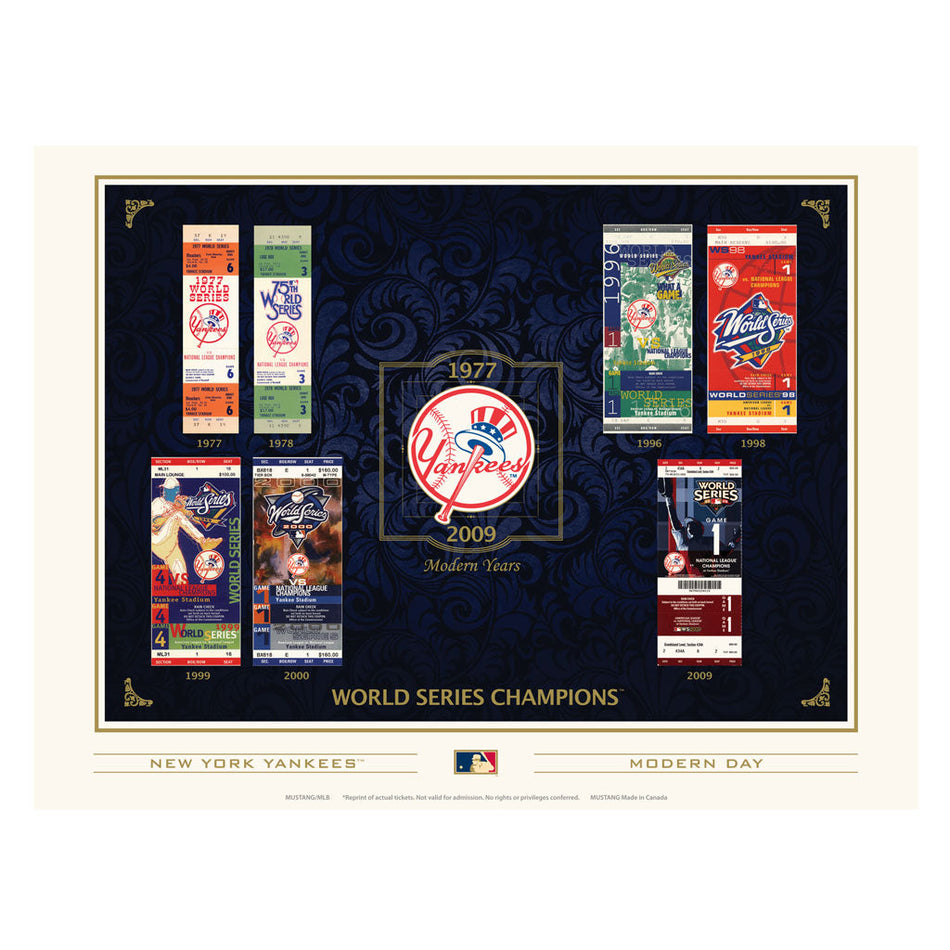 New York Yankees 12x16 Tickets to History Print- The Modern Day