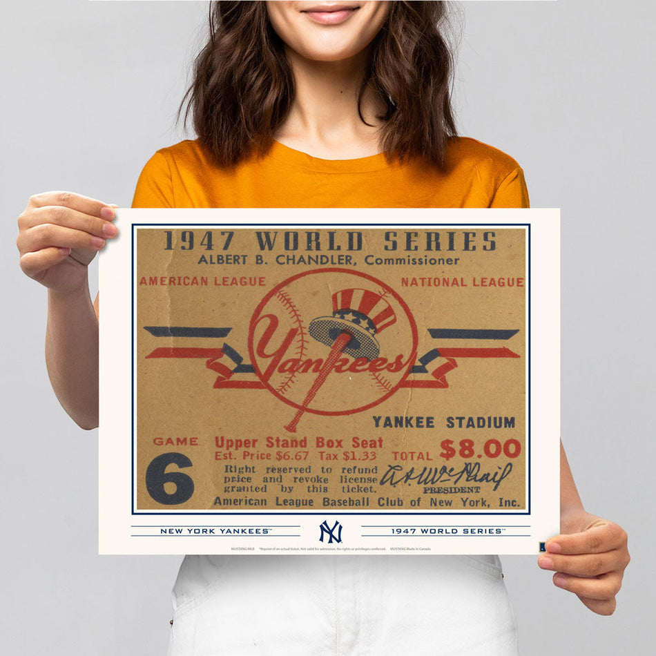 New York Yankees World Series Ticket 12x16 Print- 1947G6L