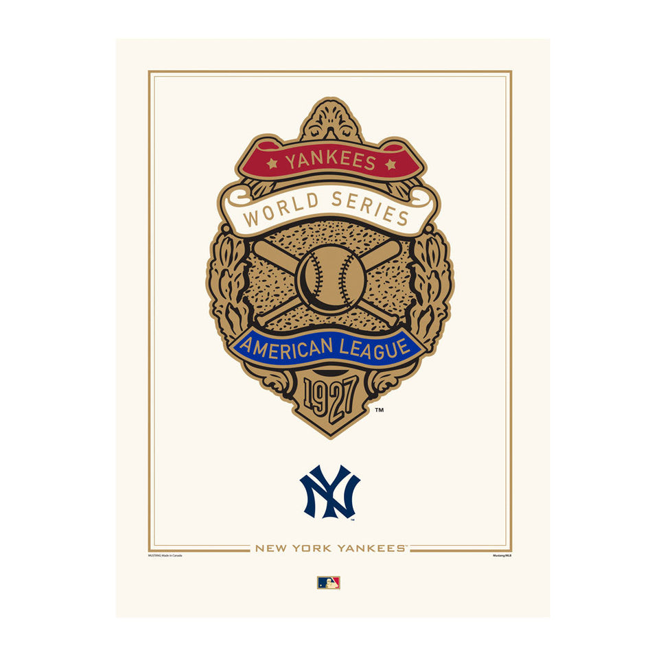 New York Yankees 1927 World Series Logos to History 12x16 Print