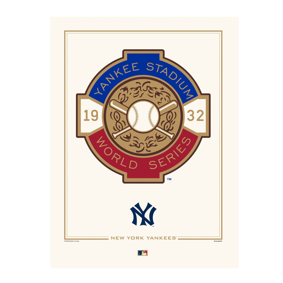 New York Yankees 1932 World Series Logos to History 12x16 Print