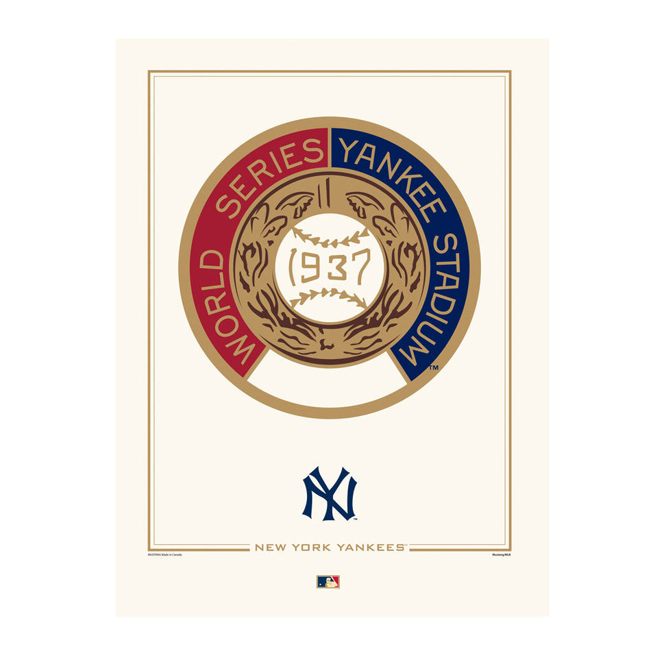 New York Yankees 1937 World Series Logos to History 12x16 Print
