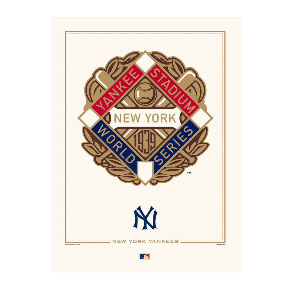 New York Yankees 1939 World Series Logos to History 12x16 Print