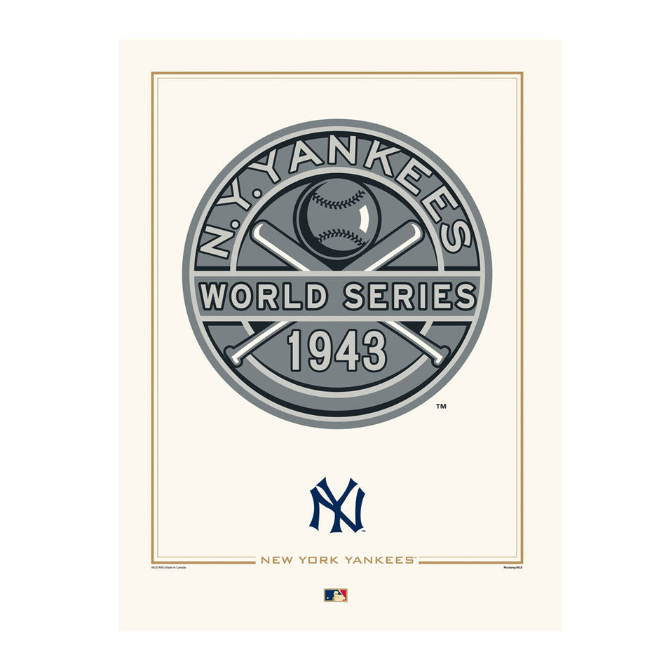 New York Yankees 1943 World Series Logos to History 12x16 Print