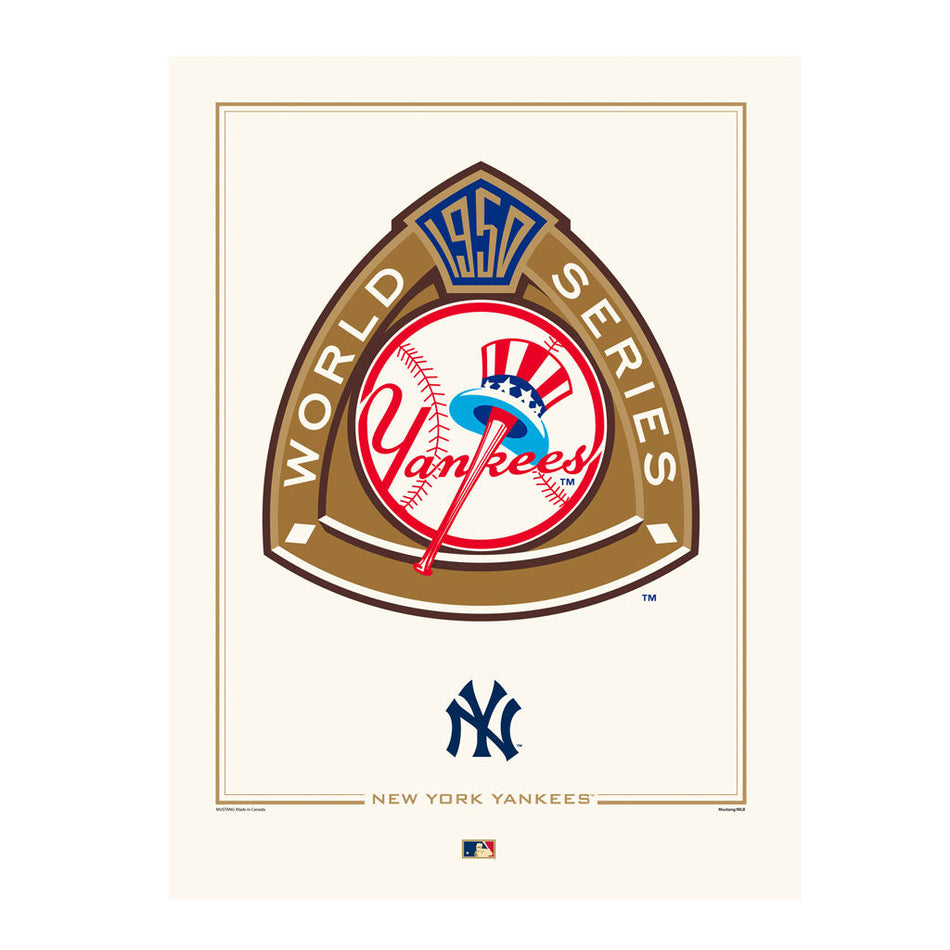New York Yankees 1950 World Series Logos to History 12x16 Print