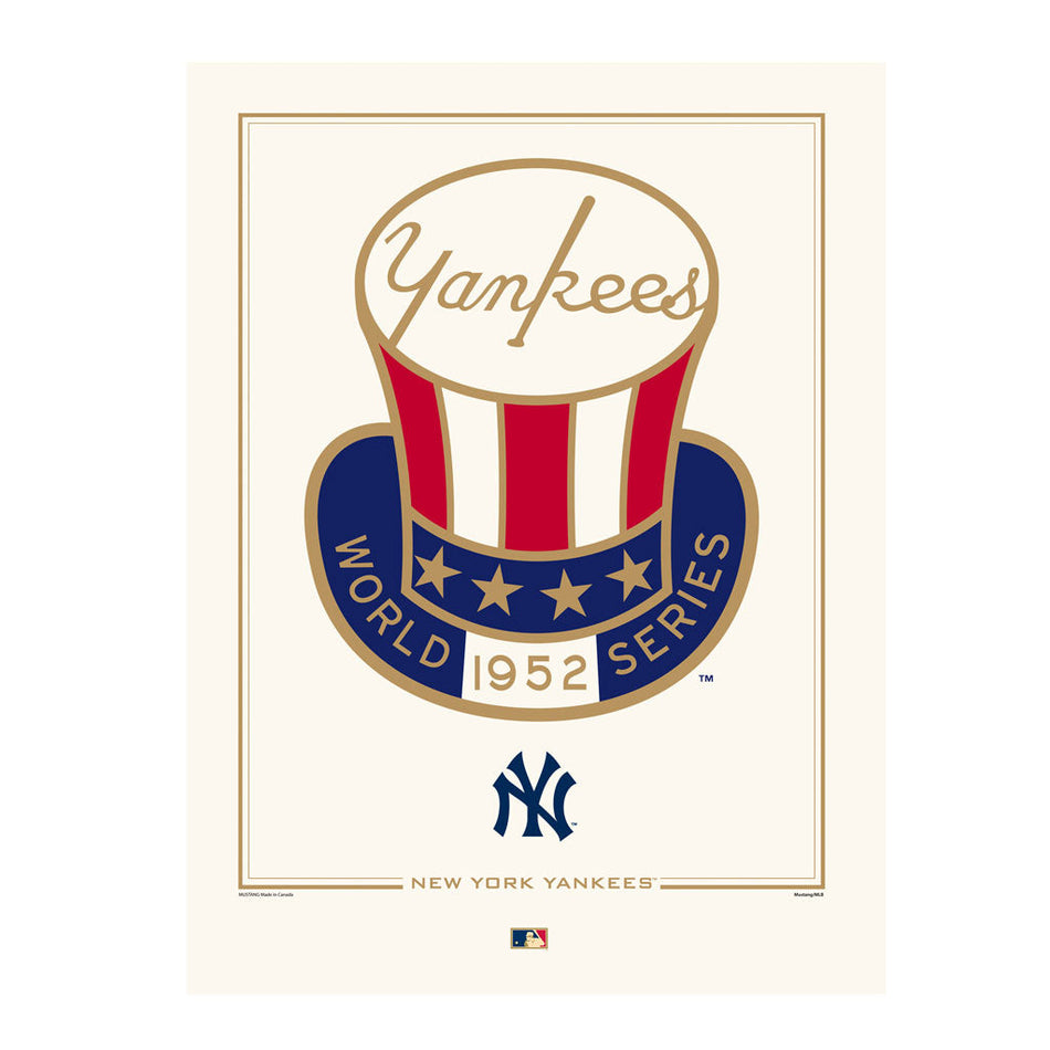 New York Yankees 1952 World Series Logos to History 12x16 Print
