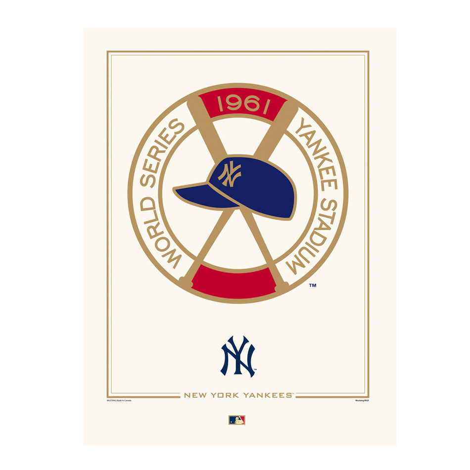 New York Yankees 1961 World Series Logos to History 12x16 Print