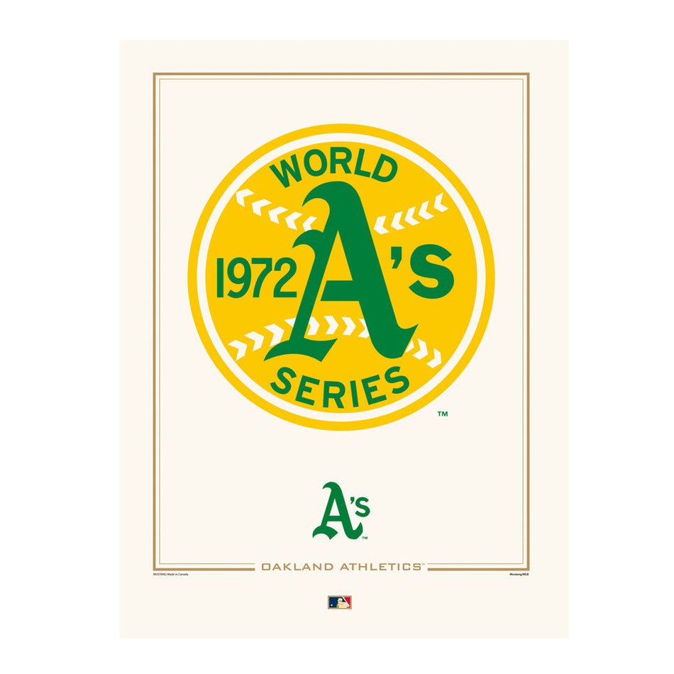 Oakland Athletics 1972 World Series Logos to History 12x16 Print