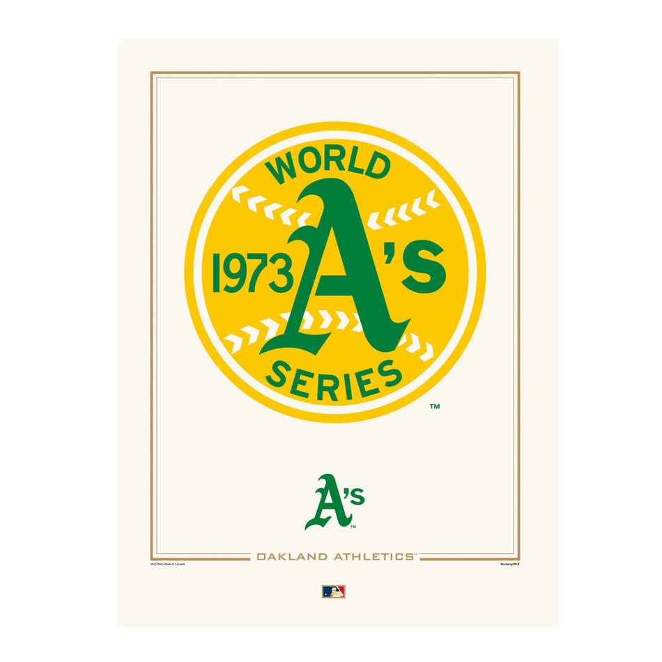 Oakland Athletics 1973 World Series Logos to History 12x16 Print