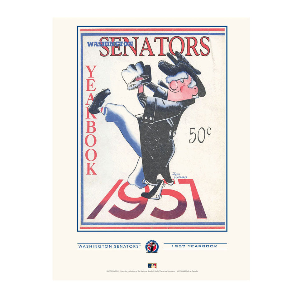 Washington Senators 1957 Year Book Replica 12x16 Program Cover- Print