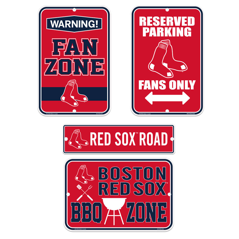 Boston Red Sox Four Piece Sign Set