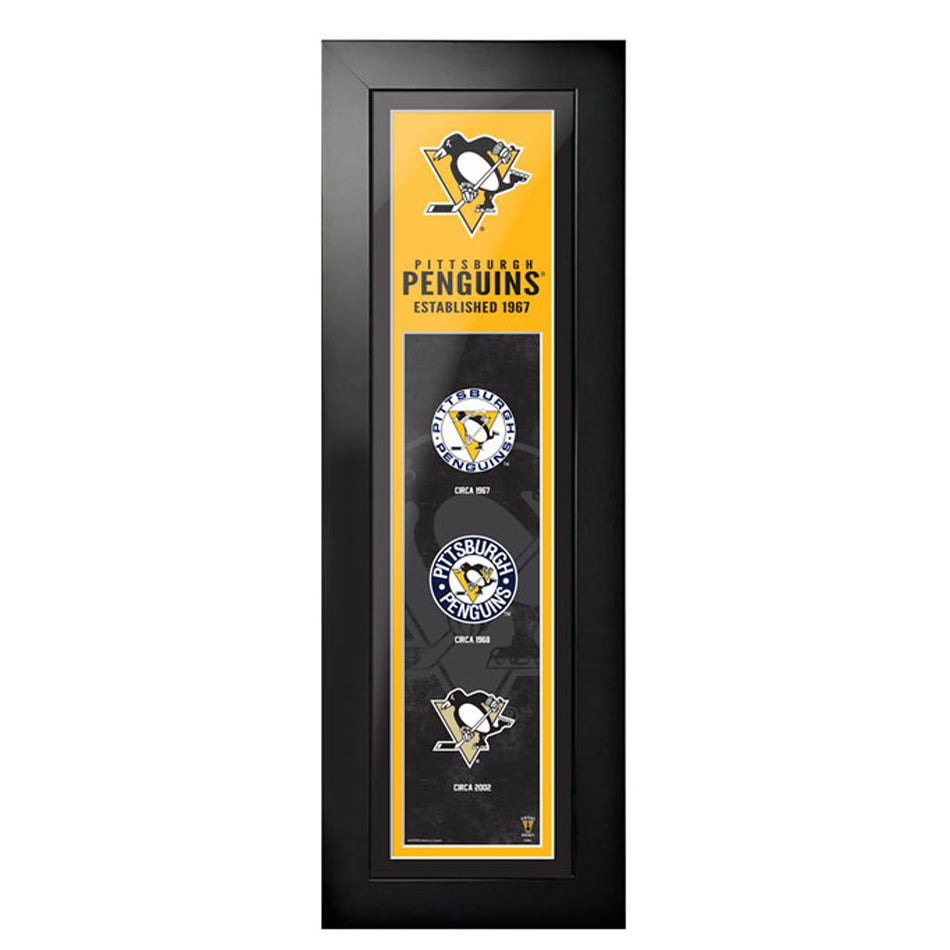 Pittsburgh Penguins 6"x22"  Logos to History Framed Art