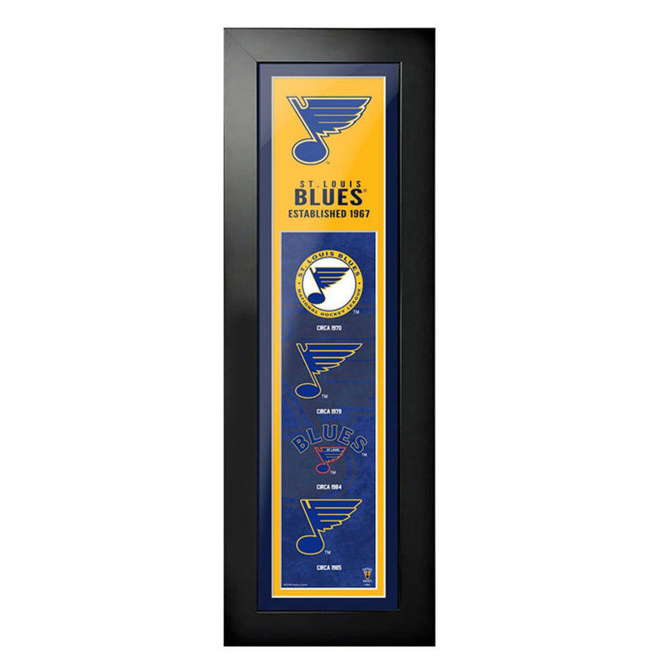 St Louis Blues 6"x22"  Logos to History Framed Art