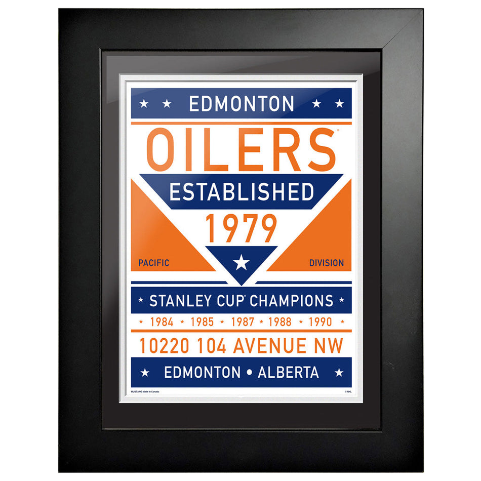 Edmonton Oilers 12x16 Dual Tone Framed Artwork